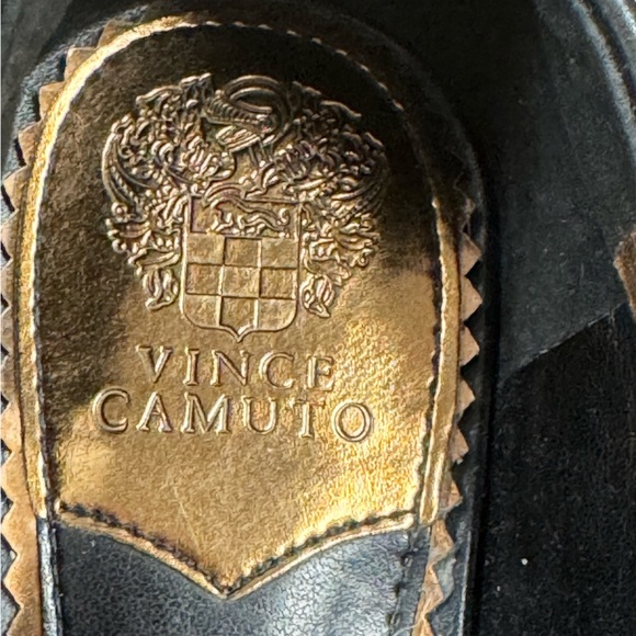 Vince Camuto Black and Gold Slip-On Loafers - Picture 3 of 4